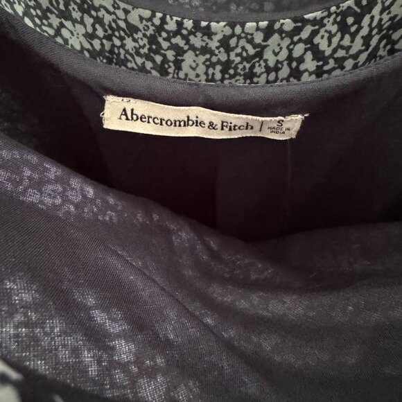 Abercrombie Cowl Neck Dress, Multicolored Blue Patterned, Midi // Small - Picture 4 of 4